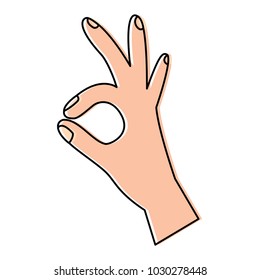 three fingers up ok hand gesture icon image 
