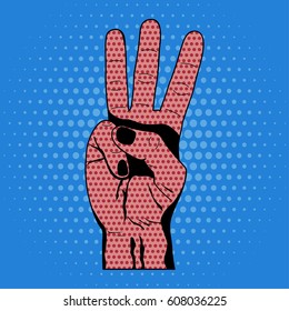Three fingers pop-art