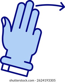 Three Fingers Right Line vector Icon Design