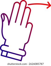 Three Fingers Right Line vector Icon Design