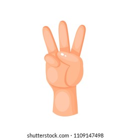 three fingers shows a vector