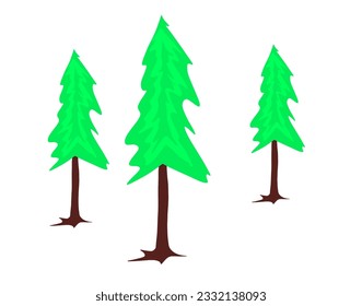 three fir tree icon on white background