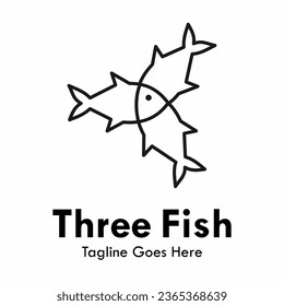 Three fish design template illustration