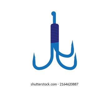 three Fishing Hooks Icon Fisherman Equipment Sign Stock Vector Illustration free