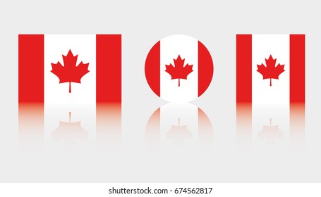 Three Flag Illustrations of the country of Canada