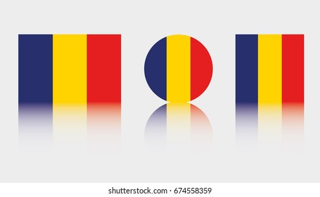 Three Flag Illustrations of the country of Romania