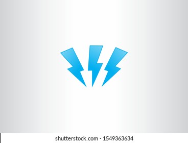 Three Flash Electric Symbol Logo Bolt Energy Company design