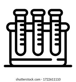 Tres frascos en un icono de contenedor. Contorno a tres frascos en un icono de vector de contenedor para diseño web aislado en fondo blanco