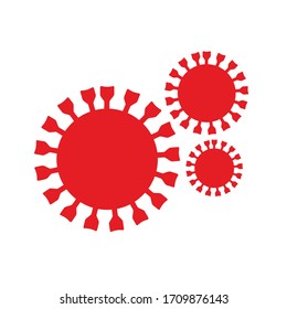 three flat symbol corona virus covid-19 pandemic 