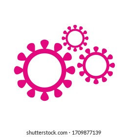 three flat symbol corona virus covid-19 pandemic global disease 