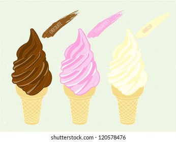 three flavor ice cream