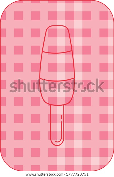 赤い線の付いたアイスクリームのアイコン つまらないアイコン ピンクの背景 のベクター画像素材 ロイヤリティフリー