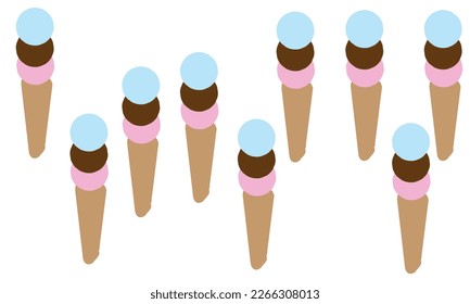 three flavors ice cream wallpaper with towering ice cream with chocolate strawberry and bubblegum flavors