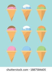 Three flavors popsicle icon. Popsicle illustration.