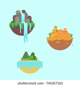 Three floating islands