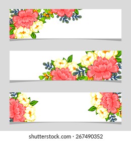 Three floral banners