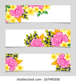 Three floral banners