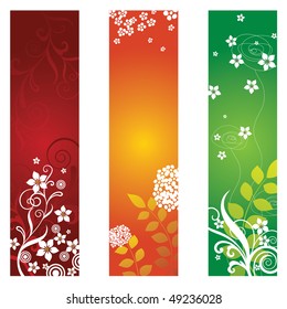 Three floral banners
