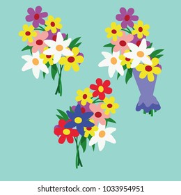 Three flower bouquets
