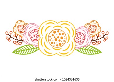 three flower natural decoration ornament image