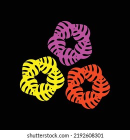 Three  flower nature logo design 