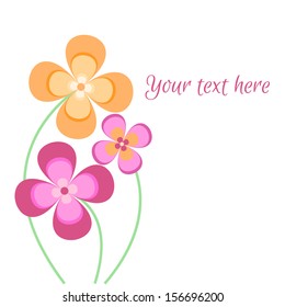 Three flower with text place