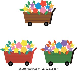 Conjunto de ilustración de jardín de exhibición de tres flores