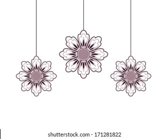 Three Flowers Hanging.