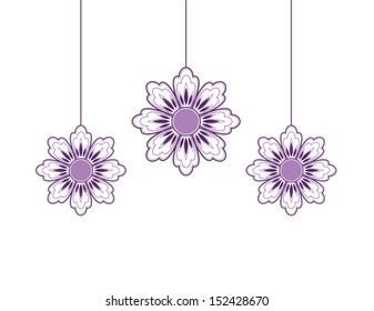 Three Flowers Hanging Down.