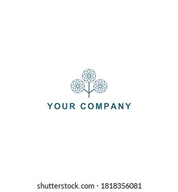 three flowers icon vector logo design. three flowers template quality logo symbol inspiration