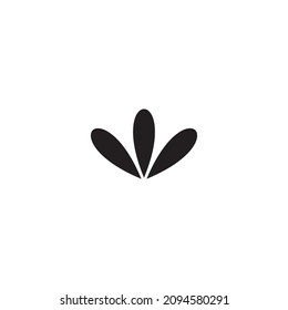 three flowers or leaves simple symbol logo vector