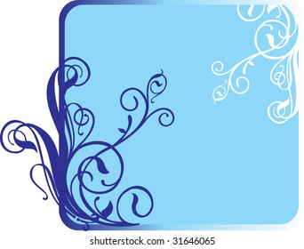 Three flowers on a dark blue background. Vector