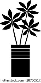 three flowers in a vase in black