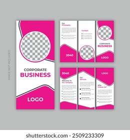 Three fold brochure design. corporate business template for tri fold flyer. Collection of Tri fold brochure design with, presentations, magazine, book for tri fold flyer. Brochure creative design.