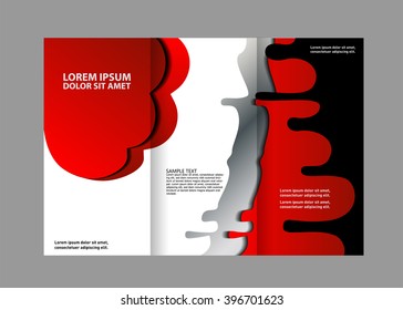 Three fold business brochure template, corporate flyer or cover design
