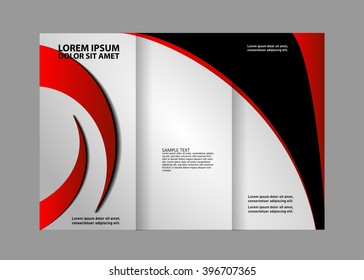 Three fold business brochure template, corporate flyer or cover design
