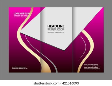 Three fold business brochure template, corporate flyer or cover design
