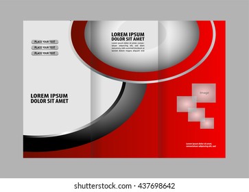 Three fold business brochure template, corporate flyer or cover design
