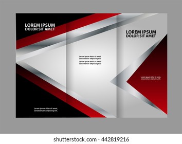 Three fold business brochure template, corporate flyer or cover design

