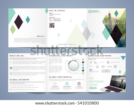 three fold business flyer banner pamphlet stock vector royalty free