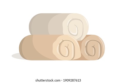 Three folded towels on a white background