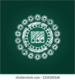 three folders icon with chalkboard texture