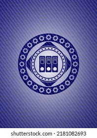 three folders icon with denim texture. 