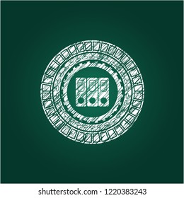 three folders icon drawn on a chalkboard