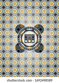 icono de tres carpetas dentro del emblema árabe. Decoración árabe.