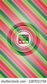 three folders icon inside christmas style emblem.