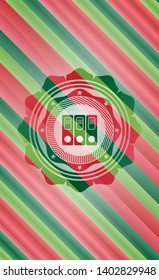 three folders icon inside christmas badge.
