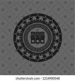 three folders icon inside dark badge