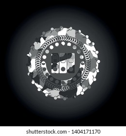 three folders icon inside grey camouflage texture