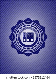 three folders icon inside jean background